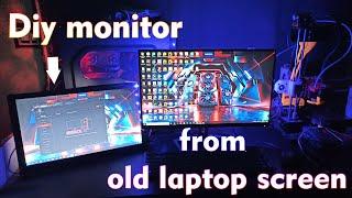 Build DIY Monitor from Old Laptop Screen     #diyMonitor #diylaptopscreen