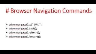 #selenium #Automation #Browser Navigation Commands