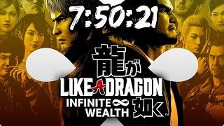 Any% Like a Dragon: Infinite Wealth Speedrun - 7:50:21 (8:19:05 RTA)