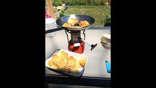 Making Russian Pancakes on a Vintage Soviet Camp Stove Shmel 1