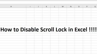 Arrow keys not working in Excel | Scroll Lock Disable