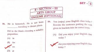 OSSTET Answer Key 2022/ English(Optional)Arts Group //OSSTET Arts Group English(Optional)