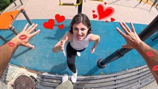 ESCAPING STRANGE CRAZY TANYA IN LOVE ( Romantic Parkour POV Love)