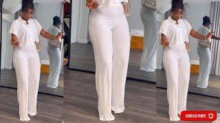 How to CUT and SEW HIGH WAIST PALAZZO TROUSERS | Easy beginners friendly tutorial of two piece pants