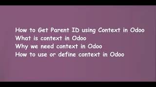 How to Get Parent ID using Context in Odoo | Learn OpenERP | Odoo