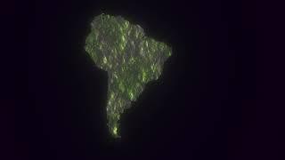 3d green map of South America background video / animation / green screen / country map / 2021