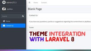Theme Integration with Laravel 8 | Admin LTE Theme Integration with Laravel