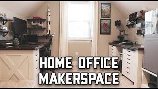 Home Office Tour // 3D Printing Maker Space Setup