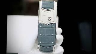 Vertu Signature S White Gold Grey Alligator Skin