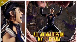 All Animality on MK11 KITANA in Mortal Kombat 1 #mk1 #fatality #animality #kitana