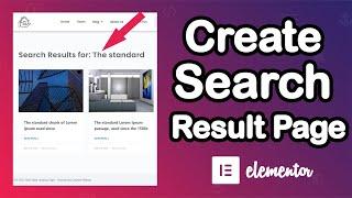 How to Create Search Result Page।। Elementor Archive Template