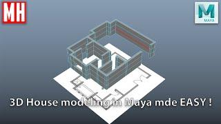 3D House modeling in Maya 2020 made EASY #4 Walls & Floorplans