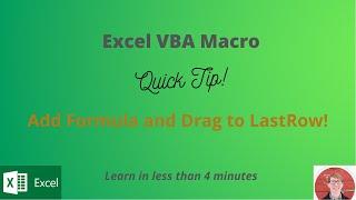 VBA Macro: Add Formula and Drag to Last Row