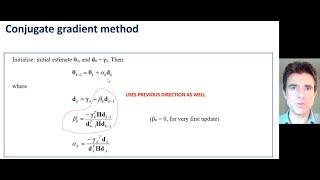 Conjugate gradient method (watch steepest descent first: https://youtu.be/G0fv8nU8oPA)