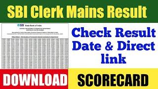 SBI Clerk Mains Result 2024, Link, Score Card, Download Here