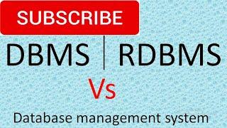 Difference between DBMS AND RDBMS