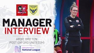  Abbie Britton post Oxford United Women (H) | Exeter City Football Club