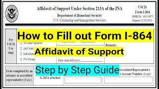 How to Fill out Form I-864 Affidavit of Support Step by Step for Petitioner as Primary Sponsor