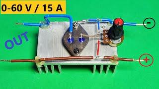 How To Make a Negative Controlled Variable Power Supply. 1 - 60V & 0-15A