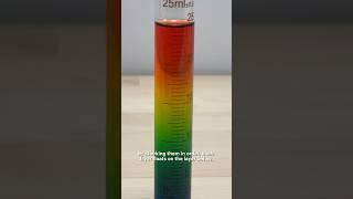 Easy water experiment: rainbow density tower