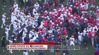 Ohio State players get into fight after Michigan attempts to plant flag at Ohio Stadium