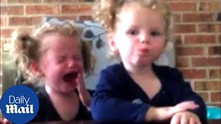 Twins' attempt at Fruit Snack Challenge ends in tears