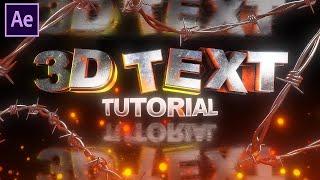 3D Text Tutorial In After Effects
