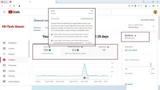 Views, Watch time (hours), and Subscribers: Data is underreported for some dates