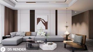 Master D5 Render Interior Design Step by Step Tutorial | #livingroom 4