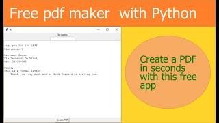 Free app to make a pdf with Python and tkinter