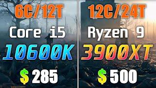 Core i5 10600K vs Ryzen 9 3900XT | PC Gaming Benchmark Test