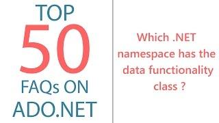 What Is The Namespace In Which .NET has The Data Functionality Class ?