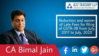 Reduction and waiver of Late Fees for filing of GSTR-3B from July 2017 to July 2020 || CA Bimal Jain