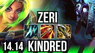 ZERI vs KINDRED (JGL) | 13/2/12, 66% winrate, Legendary | NA Diamond | 14.14