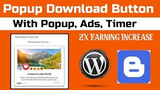  Popup Download Button With Ad ️ Download Button With Popup ️ Timer ️ Ad  @TechnicalRupam