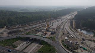 M25 J10 Wisley improvement works diary of DJI drone footage - Oct 23 - May 24 including M25 closure