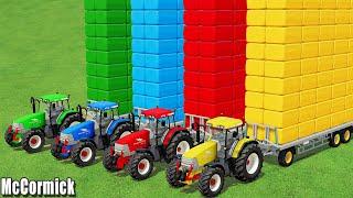 LAND OF COLORS ! MCCORMICK TRACTORS TRANSPORTING & FAST & COLORED HAY WRAPPING & LOAD! FS22
