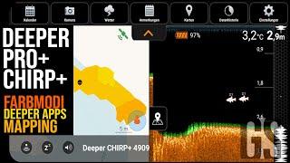 Deeper Pro+, Chirp+ l Farbmodi verstehen & lesen, Gewässerkarten erstellen, Deeper Apps l 2021