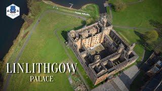 LINLITHGOW PALACE SCOTLAND, Birthplace of Mary Queen of Scots - drone in 4K