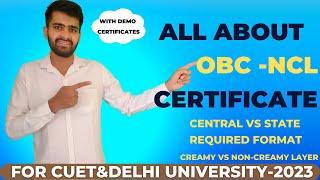 All about OBC certificate for CUET & Delhi University(DU)|Central Vs State OBC certificate