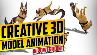 3D Model Animation in PowerPoint  - Jumping Dog