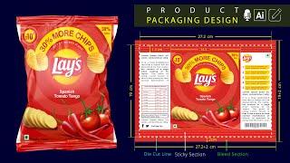 Product Packaging Design In Illustrator | How to create print ready die cut lines and bleed section