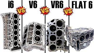 ENGINE BALANCE: Inline 6 vs. V6 vs. VR6 vs. Flat / Boxer 6