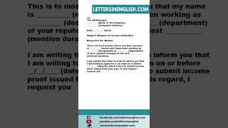 Request Letter for the Issuance of Income Verification Letter for Car Loan