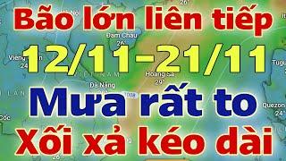 Tin bão biển Đông | báo thời tiết mới nhất ngày mai 12/11/2024 | dự báo bão mới nhất