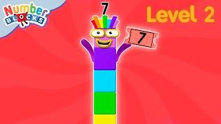 Seven | Full Episode - S2 E2 | Numberblocks (Level 2 - Orange 🟠)