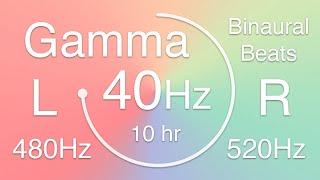 480/520 - 40 Hz Gamma Binaural Beat - Left 480 Hz / Right 520 Hz - In Pastel
