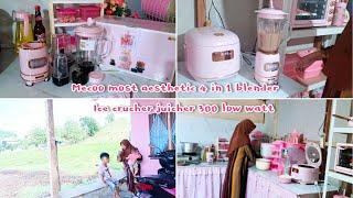 unboxing mecoo most aesthetic 4 in 1 blender ice crusher juicher 300 low watt