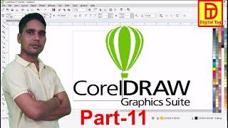 Corel Draw x7 tutorials for beginners (Freehand, 2 point line, Bezier, and  Pen tools) || Part-11