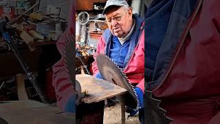 Ukrainian Pensioner Petrovych Shows How to Sharpen a Circular Saw Blade